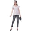 Women's Casual Cap Sleeve Deep Neck Crop Tunic Top