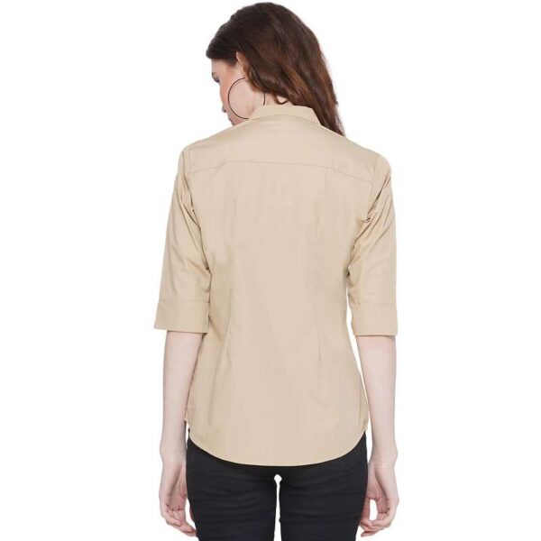 Regular Fit Solid 3/4 Formal Shirt For Women