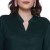 Women's Rayon 3/4th Sleeve Solid Casual Shirt