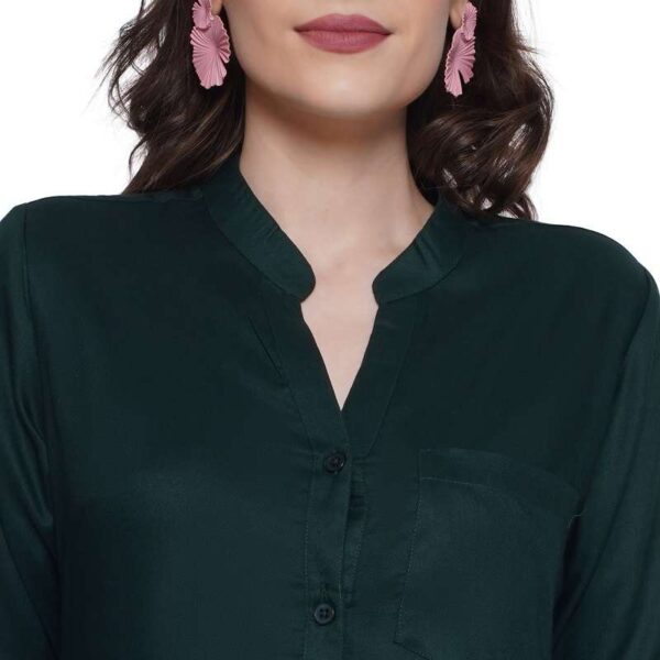 Women's Rayon 3/4th Sleeve Solid Casual Shirt