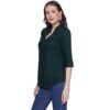 Women's Rayon 3/4th Sleeve Solid Casual Shirt