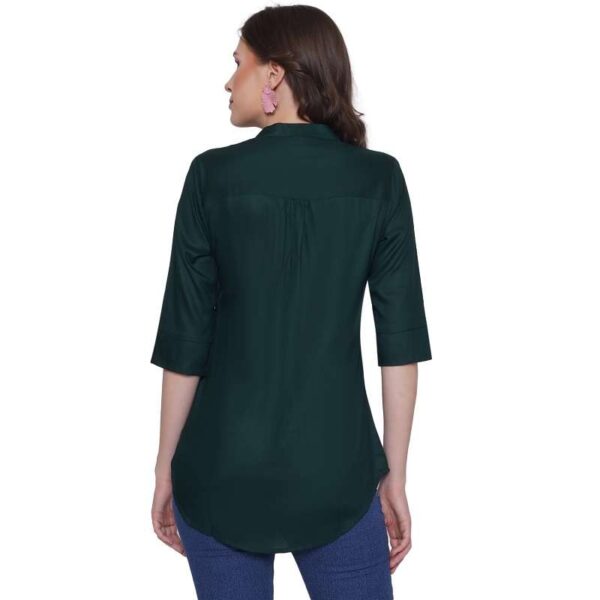 Women's Rayon 3/4th Sleeve Solid Casual Shirt