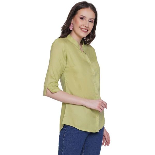 Women's Rayon 3/4th Sleeve Solid Casual Shirt