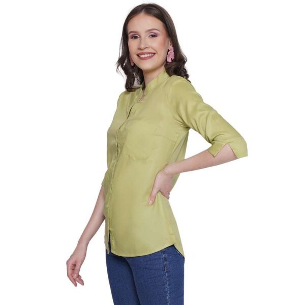 Women's Rayon 3/4th Sleeve Solid Casual Shirt