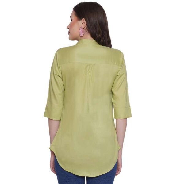 Women's Rayon 3/4th Sleeve Solid Casual Shirt