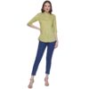 Women's Rayon 3/4th Sleeve Solid Casual Shirt
