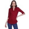 Women's Rayon 3/4th Sleeve Solid Casual Shirt
