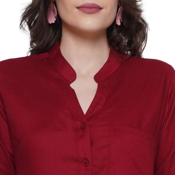 Women's Rayon 3/4th Sleeve Solid Casual Shirt