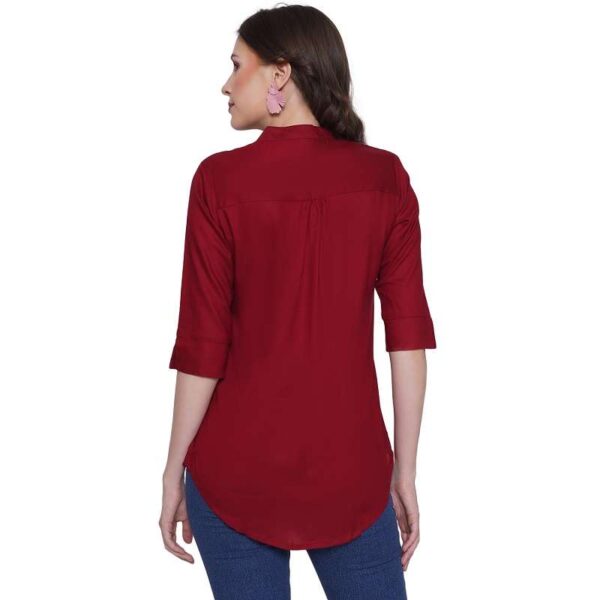 Women's Rayon 3/4th Sleeve Solid Casual Shirt