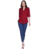 Women's Rayon 3/4th Sleeve Solid Casual Shirt