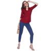Women's Rayon 3/4th Sleeve Solid Casual Shirt