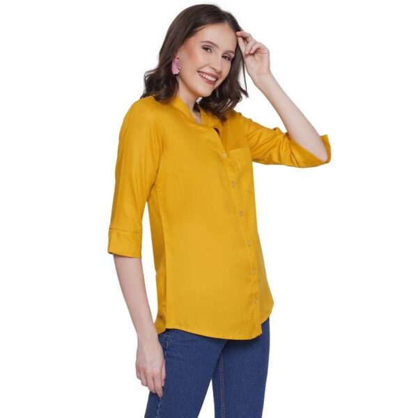 Women's Rayon 3/4th Sleeve Solid Casual Shirt