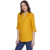Women's Rayon 3/4th Sleeve Solid Casual Shirt