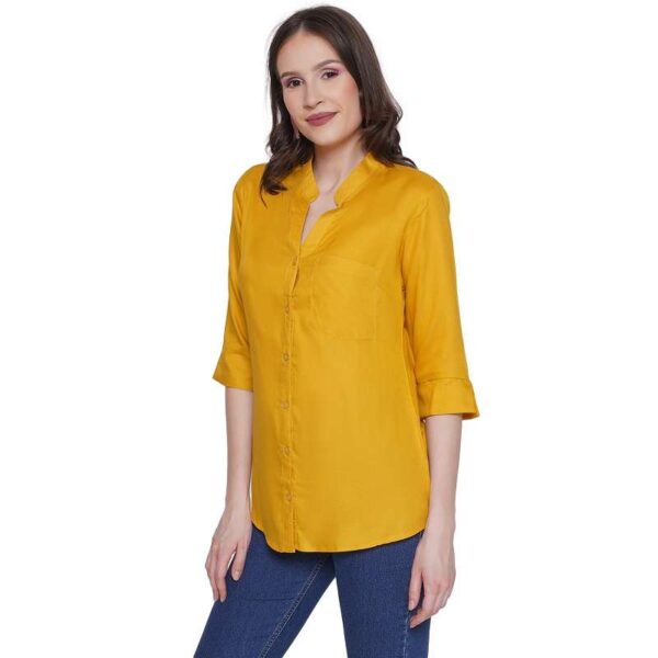 Women's Rayon 3/4th Sleeve Solid Casual Shirt