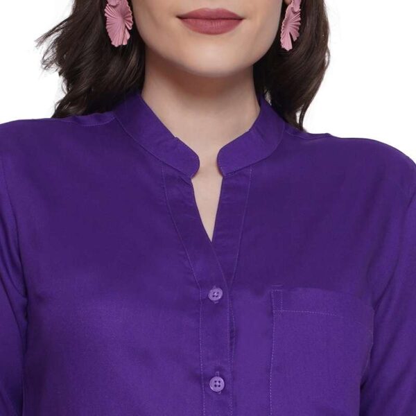 Women's Rayon 3/4th Sleeve Solid Casual Shirt