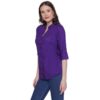 Women's Rayon 3/4th Sleeve Solid Casual Shirt