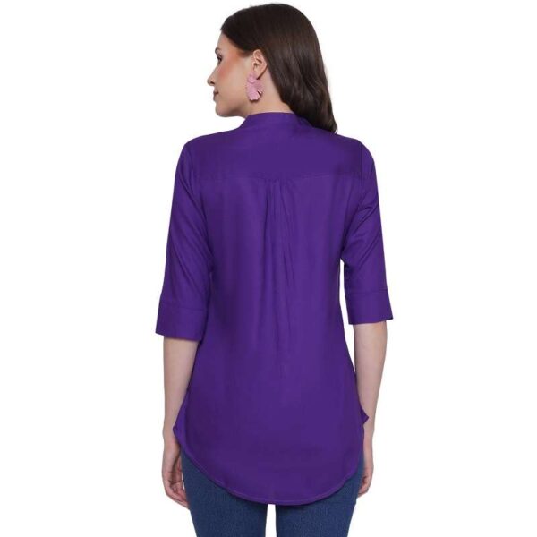 Women's Rayon 3/4th Sleeve Solid Casual Shirt