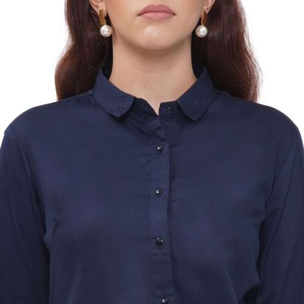 Women’s 100% Cotton Full Sleeve Spread Collar Solid Formal Shirt