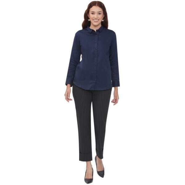 Women’s 100% Cotton Full Sleeve Spread Collar Solid Formal Shirt