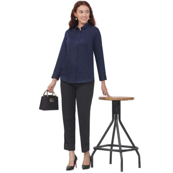 Women’s 100% Cotton Full Sleeve Spread Collar Solid Formal Shirt