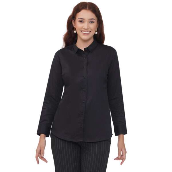 Women’s 100% Cotton Full Sleeve Spread Collar Solid Formal Shirt