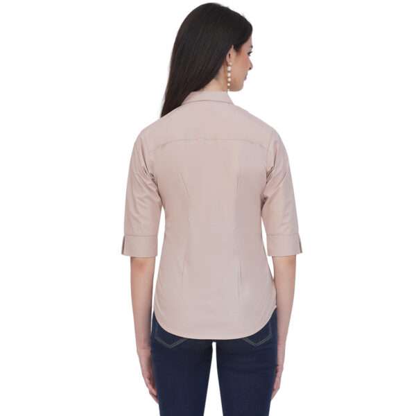 Regular Fit Solid 3/4 Formal Shirt For Women